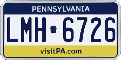 PA license plate LMH6726