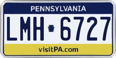 PA license plate LMH6727