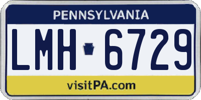 PA license plate LMH6729