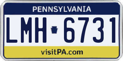 PA license plate LMH6731