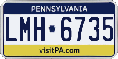 PA license plate LMH6735