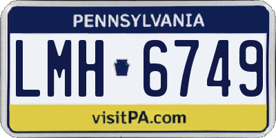 PA license plate LMH6749