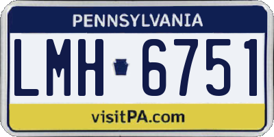 PA license plate LMH6751
