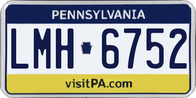 PA license plate LMH6752