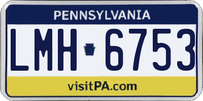 PA license plate LMH6753