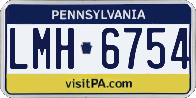 PA license plate LMH6754