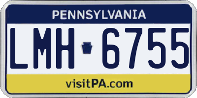 PA license plate LMH6755