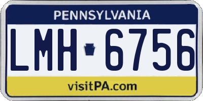 PA license plate LMH6756
