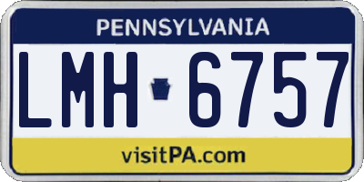 PA license plate LMH6757