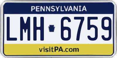 PA license plate LMH6759