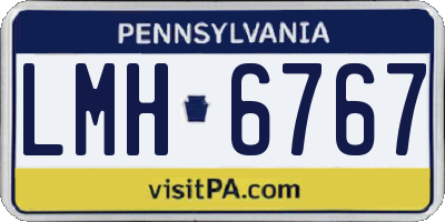 PA license plate LMH6767