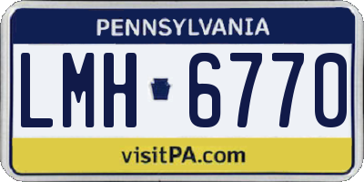 PA license plate LMH6770