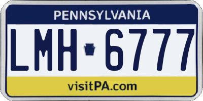 PA license plate LMH6777