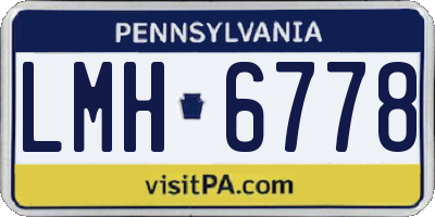 PA license plate LMH6778