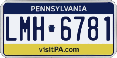 PA license plate LMH6781