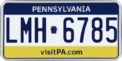 PA license plate LMH6785