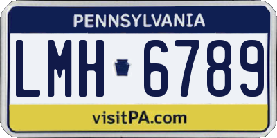 PA license plate LMH6789