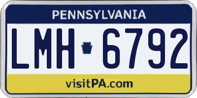 PA license plate LMH6792