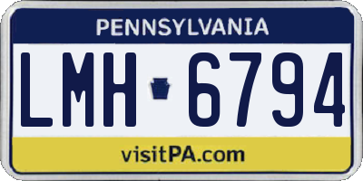 PA license plate LMH6794