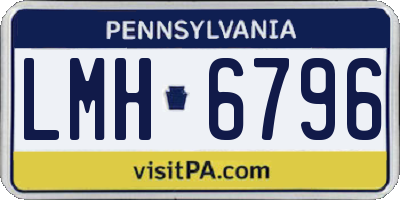 PA license plate LMH6796