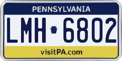PA license plate LMH6802