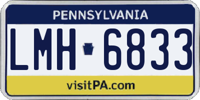 PA license plate LMH6833