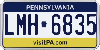 PA license plate LMH6835