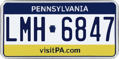 PA license plate LMH6847