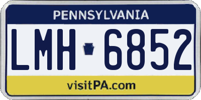 PA license plate LMH6852