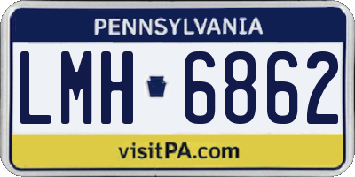 PA license plate LMH6862