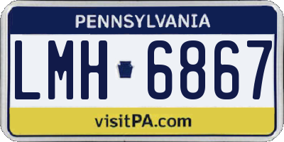 PA license plate LMH6867