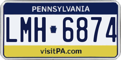 PA license plate LMH6874