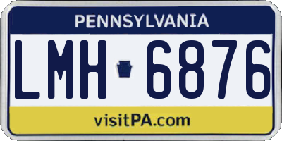 PA license plate LMH6876