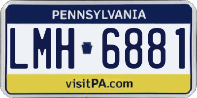 PA license plate LMH6881