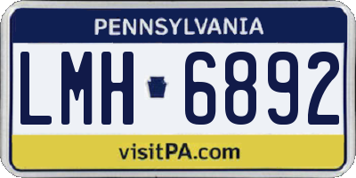 PA license plate LMH6892
