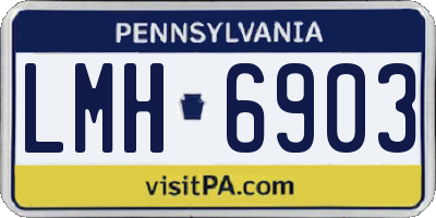 PA license plate LMH6903