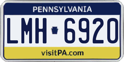 PA license plate LMH6920