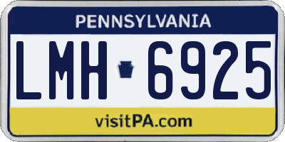PA license plate LMH6925