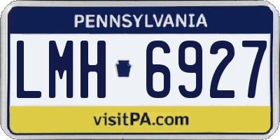 PA license plate LMH6927