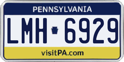 PA license plate LMH6929