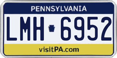 PA license plate LMH6952