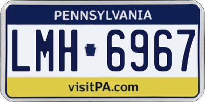PA license plate LMH6967