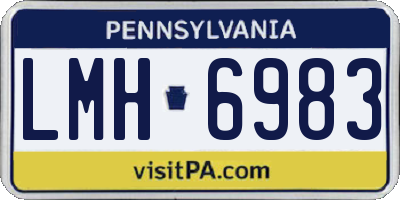 PA license plate LMH6983