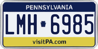PA license plate LMH6985
