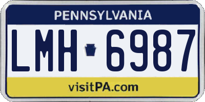 PA license plate LMH6987