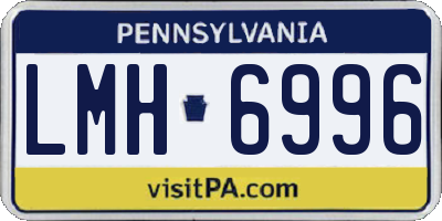 PA license plate LMH6996