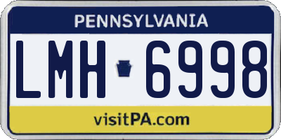 PA license plate LMH6998