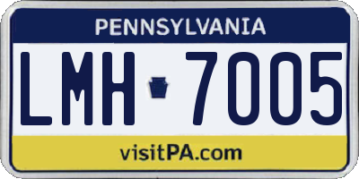 PA license plate LMH7005