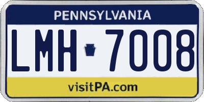 PA license plate LMH7008