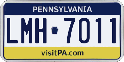 PA license plate LMH7011